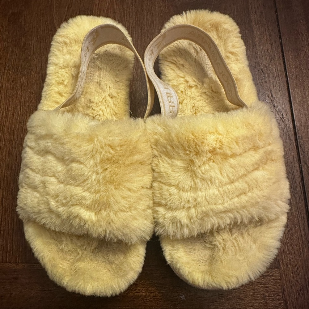 Fluffy Yellow Slippers